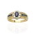 Anillo oro amarillo 18Ktes con circonitas y zafiro natural