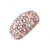Sortija plata rodiada 1ªLey con cristales de Swarovski rosa y blanco