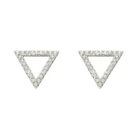 Pendientes triángulo plata 1ªLey con circonitas