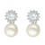 Pendientes plata 1ªLey con orla de circonitas y perla 