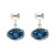 Pendientes plata articulados con bola y óvalo con Swarovski aguamarina