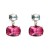 Pendientes plata articulados con cristales de Swarovski celeste y rosa