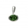 Colgante plata ovalado con Swarovski verde