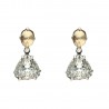 Pendientes articulados plata con Swarovski ámbar y blanco
