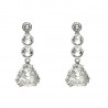 Pendientes articulados riviere plata con Swarovski blanco