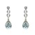 Pendientes articulados riviere plata con Swarovski aguamarina y blanco
