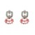 Pendientes "Glamour" plata rodiada con circonitas y Swarovski rosa