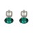 Pendientes "Glamour" plata rodiada con circonitas y Swarovski verde