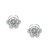 Pendientes plata flor con circonita 5,5mm