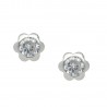 Pendientes plata flor con circonita 5,5mm