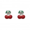 Pendientes plata cerezas con esmalte