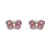 Pendientes plata mariposas con esmalte rosa