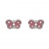 Pendientes plata mariposas con esmalte rosa