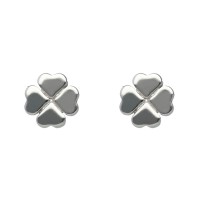 Pendientes trebol plata rodiada 1ªLey