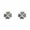 Pendientes trebol plata rodiada 1ªLey