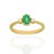 Anillo oro amarillo 18K diamantes y esmeralda natural