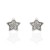 Pendientes oro blanco 18K estrella multipiedra