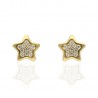 Pendientes estrella multipiedra oro amarillo 18K