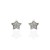 Pendientes de bebé oro blanco 18K estrella multipiedra