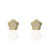 Pendiente flor multipiedra oro amarillo 18Ktes