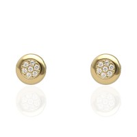 Pendiente circulo multipiedra oro blanco 18Ktes
