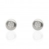 Pendiente circulo multipiedra oro blanco 18Ktes