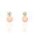 Pendientes bebé oro 18K coral rosa y circonita