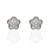 Pendientes Oro blanco 18Ktes flor 8mm circonitas