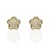 Pendientes Oro 18Ktes flor 8mm circonitas