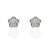 Pendientes bebé Oro blanco 18Ktes flor 6mm circonitas