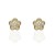 Pendientes bebé Oro 18Ktes flor 6mm circonitas