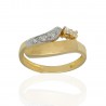 Anillo oro 18Ktes cruzado con circonitas