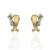 Pendientes oro 18Ktes cruzado con circonitas