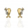 Pendientes oro 18Ktes cruzado con circonitas