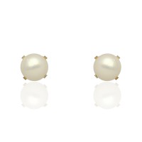 Pendientes oro 18Ktes perla cultivada 7 mm