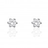 Pendientes oro blanco 18 ktes 7mm con circonita
