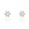 Pendientes oro amarillo 18 ktes 7mm con circonita