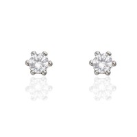 Pendientes oro amarillo 18 ktes 5mm con circonita