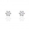 Pendientes oro blanco 18 ktes 5mm con circonita