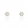 Pendientes oro amarillo 18 ktes 4mm con circonita