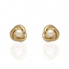 Pendientes nudo oro 18K con perla cultivada