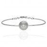 Pulsera rígida oro blanco 18Ktes y diamante
