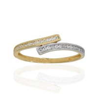 Anillo ¨Wave¨oro 18K con circonitas