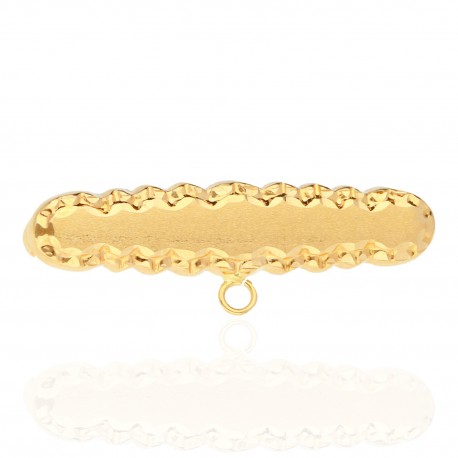 Alfiler de bebé oro 18K ovalado tallado