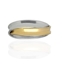Anillo ¨Cross¨oro 18K bicolor