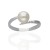 Anillo oro blanco 18Ktes con perla cultivada y circonitas