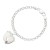 Pulsera plata con colgante pies piedra rosa