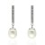 Pendientes articulados oro blanco 18k circonitas y perla cultivada