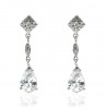 Pendientes ¨ALICE¨ oro blanco circonitas 