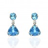 Pendientes articulados plata con Swarovski aguamarina